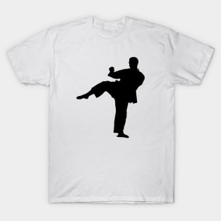 Karate- Karate kick silhouette logo - martial arts T-Shirt